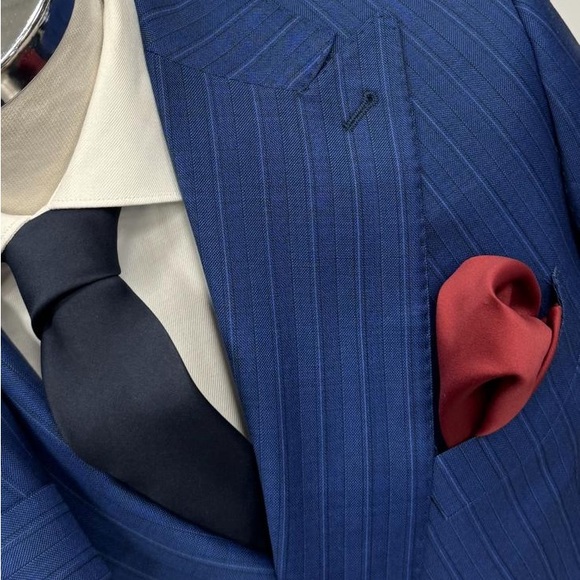 Blue pinstripe 100% super 150 Cerruti 1881 one button double breasted wool suit - Picture 3 of 3